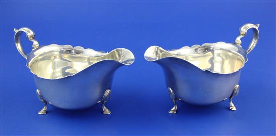 A pair of George V Scottish silver sauceboats, 9 oz.